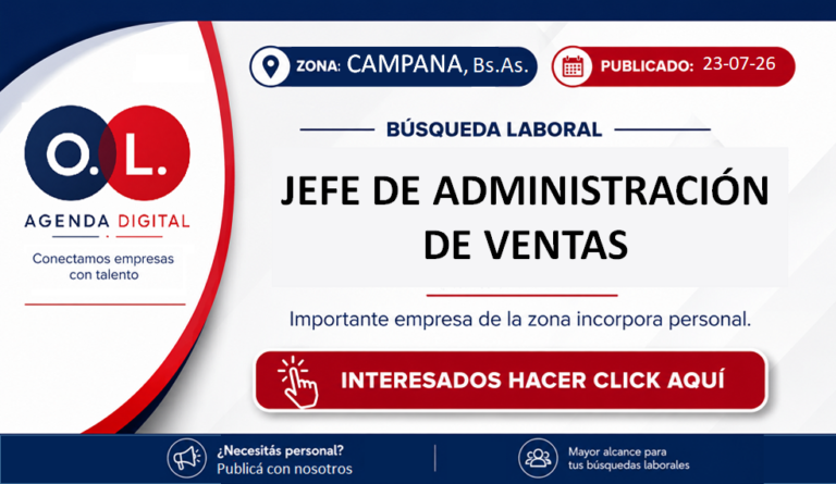 Jefe de Administración de Ventas