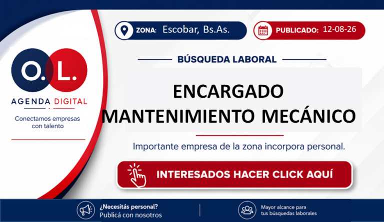 Encargado de Mantenimiento Mecánico