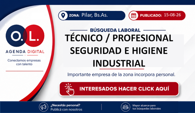 Técnico o Profesional en Seguridad e Higiene Industrial.