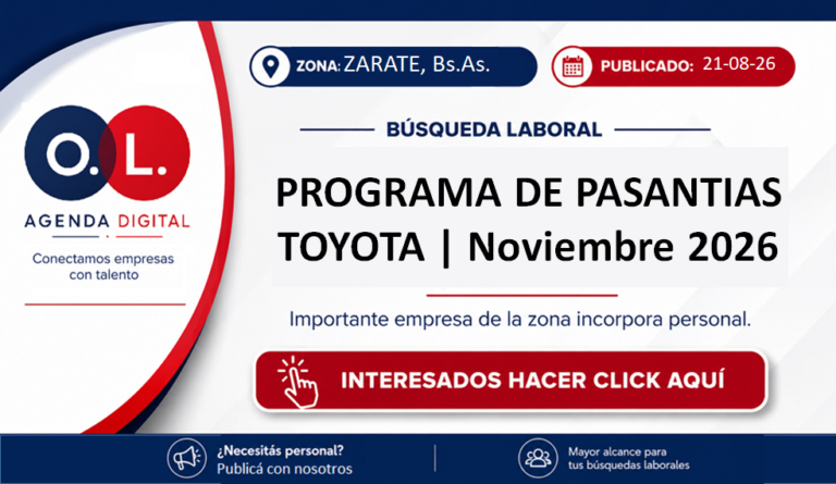 Programa de Pasantias TOYOTA | Noviembre 2026