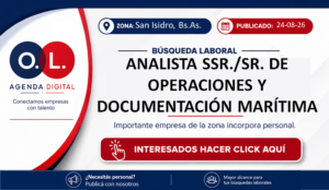 Analista SSr./Sr. de Operaciones y Documentación Marítima