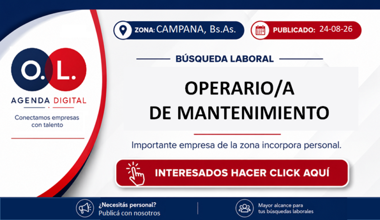 Operario/a de Mantenimiento