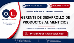 Gerente de Desarrollo de Productos Alimenticios.