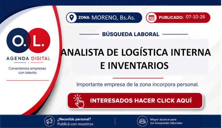 Analista de logística Interna e Inventarios